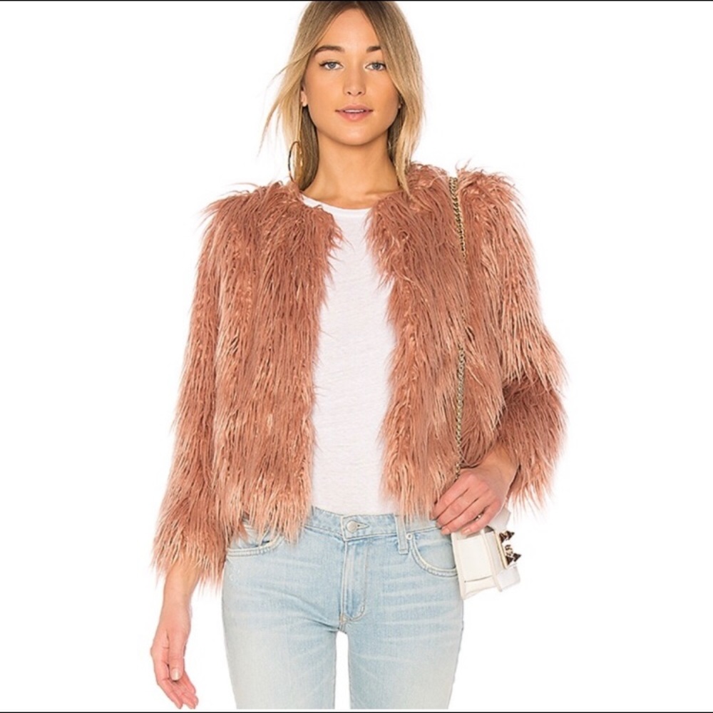 1 state faux fur coat